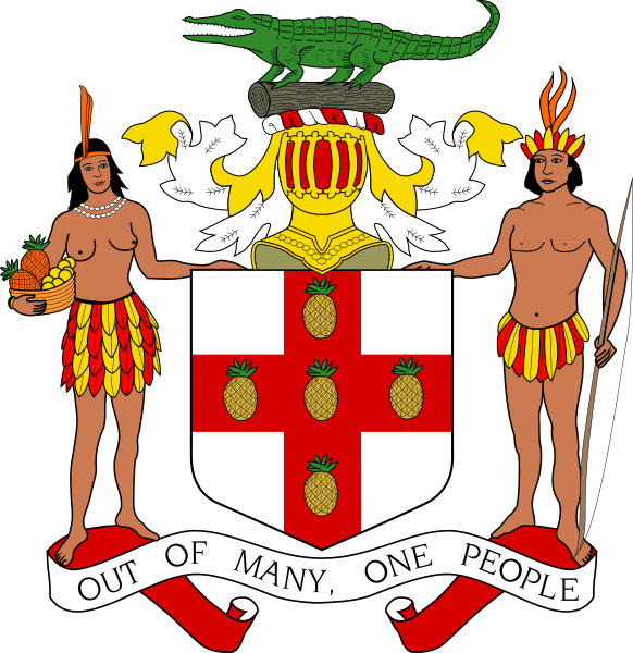 National emblem with the motto Coat of Arms